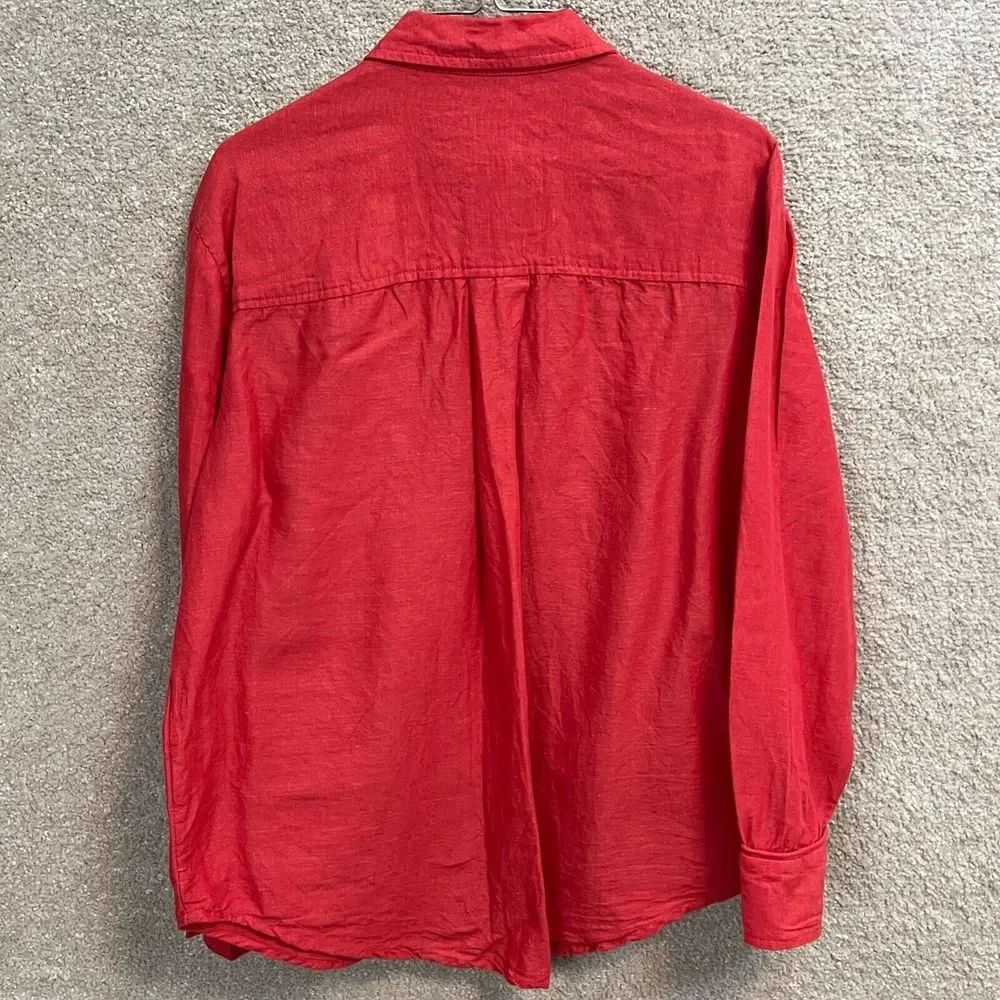 Maeve Red Button Down Shirt - Picture 3 of 11